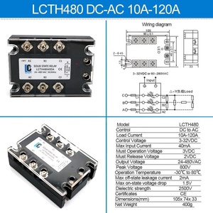 Relé de Estado Sólido Trifásico de 10A, 3-32VDC a 24-280VAC, Control de CC a CA, Relé Automático de Uso General - Product Image 2