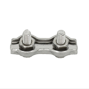 Usine de matériel acier inoxydable de qualité Marine 304 3mm double pince de câble pince de câble métallique - Product Image 1