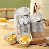 Barquette de cuisson jetable en aluminium côtelé de qualité alimentaire, recyclable, capacité 115 ml, pour la restauration et la livraison de repas