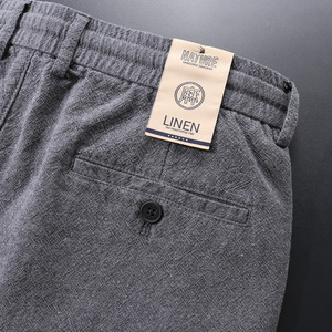 <span class=keywords><strong>Pantalon</strong></span> décontracté d'été en lin teint en fil <span class=keywords><strong>Pantalon</strong></span> droit ample à <span class=keywords><strong>taille</strong></span> élastique pour hommes <span class=keywords><strong>Pantalon</strong></span> en coton et lin respirant <span class=keywords><strong>de</strong></span> <span class=keywords><strong>grande</strong></span> <span class=keywords><strong>taille</strong></span> - Product Image 4