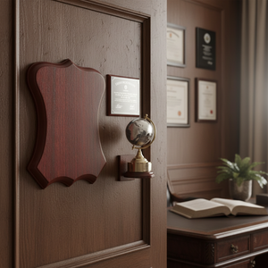 Targa in Mogano 180X230X15 mm, Premio in Legno, Targa Commemorativa - Product Image 3