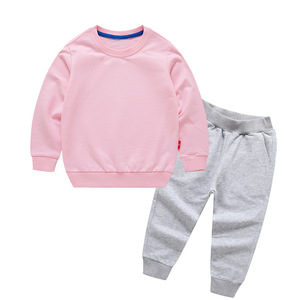 Vêtements pour enfants de 9 mois à 12 ans, 100% coton, couleur unie, ensemble de survêtement pour tout-petits, ensemble de jogging, vêtements de sport pour enfants, RS01003 - Product Image 5