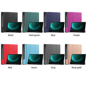 Étui pour tablette en cuir PU à trois volets pour <span class=keywords><strong>Samsung</strong></span> <span class=keywords><strong>Tab</strong></span> S9 S10 <span class=keywords><strong>LITE</strong></span> FE S8 S7 <span class=keywords><strong>S6</strong></span> A9 A8 11 pouces PC Hard Shell Solid Color Flip Cover - Product Image 6