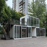 Maison capsule entièrement meublée, 2 chambres, maison préfabriquée modulaire de luxe pour la vie en famille