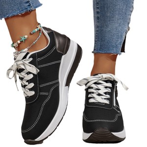Baskets décontractées pour femmes à la mode chaussures à semelles épaisses compensées transfrontalières nouvelle grande taille confort décontracté pour filles dames - Product Image 1