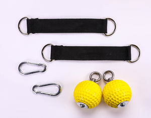 Poignées de traction Duolite jaunes pour exercices de force, sangles antidérapantes en nylon et acier, logo personnalisé, entraîneur de force corporelle - Product Image 5