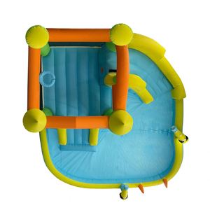 Château gonflable aquatique familial pour jardin avec tunnel ludique et long toboggan incurvé sécurisé - Product Image 3