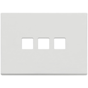 Flat Matt White <b>Plate</b> 3 Gang 12.5 Cm Length 9.5 Cm Width Wall <b>Switch</b> Cover - Product Image 1
