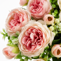 Buket Bunga Mawar Peony Buatan Bohemian Tahan Air, Sutra, Gaya Persia untuk Dekorasi Pernikahan, Rumah, dan Centerpiece Meja