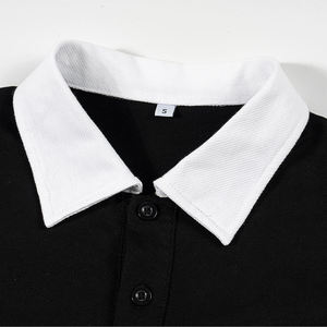 Hot Custom Logo 220g 100% algodón Casual Drop Shoulder Polo camisetas Boxy Cropped Polo camisas para hombres - Product Image 4