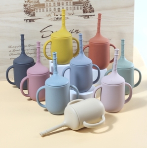 Vaso de silicona sin BPA para bebés, de calidad alimentaria, con pajita, para niños pequeños, para comer, beber agua, vajilla infantil - Product Image 2