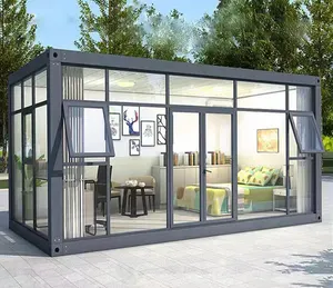 Casa pequena móvel de baixo custo, embalagem plana pré-fabricada, escritório ou sala de estar, transporte modular, contêiner
