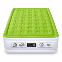 Matelas Gonflable Double Floqué avec Pompe AC Intégrée, Tissu PVC Floqué, Portable pour la Maison et le Camping, Vente en Gros