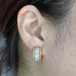 อาซูโอ 18K เครื่องประดับวินเทจ ทองคำแท้ Au750 เพชรธรรมชาติแท้ ต่างหูแบบตะขอเกี่ยวแฟชั่น ของขวัญสำหรับสุภาพสตรี สวมใส่ได้ทุกวัน - Product Image 6