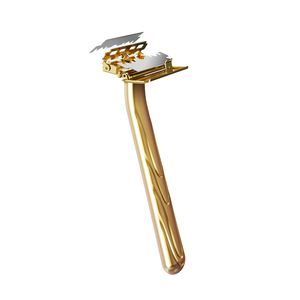 Maquinilla <span class=keywords><strong>de</strong></span> afeitar <span class=keywords><strong>de</strong></span> <span class=keywords><strong>seguridad</strong></span> Spolo 21T, cuchillas dobles doradas <span class=keywords><strong>de</strong></span> acero inoxidable para el cuidado <span class=keywords><strong>de</strong></span> la barba <span class=keywords><strong>de</strong></span> los hombres, 2 cuchillas medias flexibles para afeitado deslizante suave - Product Image 4