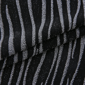 New Product Knitted <strong>Polyester</strong> Spandex Metallic Lurex <strong>Stripe</strong> <strong>Fabric</strong> <strong>for</strong> Women Dress - Product Image 4