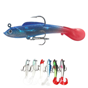 Señuelo de plástico blando con cabeza de plomo OEM 10cm 9.5g, cebo montado con anzuelo de pesca - Product Image 1
