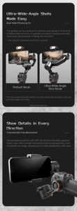 Hochwertiger <span class=keywords><strong>Hohem</strong></span> M6 Gimbal 3Axis Gimbal Selfie Stativ für Smartphone mit AI magnetisches Füllen Licht vollfarbiges Video Vlogging - Product Image 4
