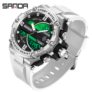 Montres pour hommes SANDA 3185 <span class=keywords><strong>G</strong></span> Style, nouvelles, étanches à 50 m, montres à quartz sportives résistantes aux chocs pour hommes, montre-bracelet numérique - Product Image 1