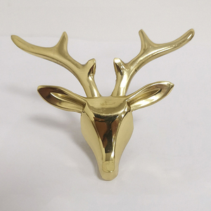 Koppalive Solid Brass <strong>Deer</strong> Head Knob American Golden <strong>Drawer</strong> Cabinet Door Cupboard Shoe Dresser Knob Diy Furniture <strong>Pulls</strong>