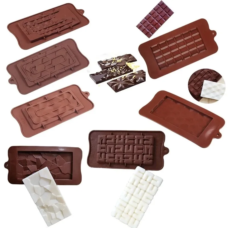 Yeni silikon çikolata kalıp çoklu kare şekiller kek kalıbı