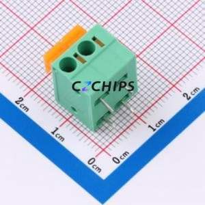 MX142R-5.08-02P-GN01-Cu-A Spring Terminal Block Bent Lead Through Hole,P=5.08mm Connector 1x2P 5.08mm Green Right Angle Insert - Product Image 1