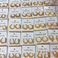 Pendientes de Acero Inoxidable de Moda al por Mayor, Joyería de Lujo Minimalista y Moderna Chapada en Oro de 18K para Mujer