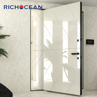 Portes d'entrée antivol personnalisées RICHOCEAN, sécurité, aluminium coulé, pivotantes, extérieures, sculptées, avec un style luxueux