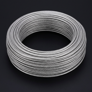 Gaine de câble tressée noire et argentée/grise (ou gaine de câble à motif tissé), couramment utilisée pour les câbles de données haut de gamme - Product Image 1