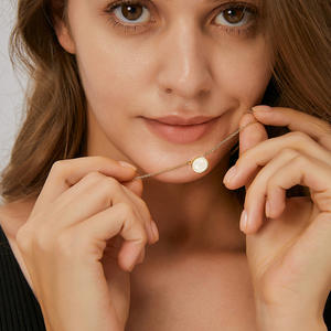 Hot Sale Stylish Geometric Cuban Chain 18inches Anniversaries Classic Unisex Brass <b>Opal</b> Charm <b>Necklace</b> 14K <b>Gold</b> Fashionable - Product Image 1