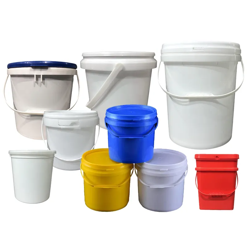 Tùy Chỉnh Giá Rẻ Nhỏ Lớn 2L 5L 10L 20L 25L 5 Gallon Cấp Thực Phẩm An Toàn Sơn Bỏng Ngô Nhựa Trắng Xô Có Nắp Đậy Xử Lý Giá