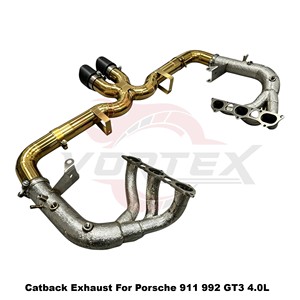 Vortex Track-Spec Titanium Cat-Delete Full System With Vacuum Valve For Porsche 911 992 GT3 4.0L Racing - Product Image 4