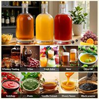 Bouteille à fond épais pour vin, liqueur, whisky, boissons, huile, vodka – 50ml, 100ml, 200ml, 250ml, 375ml, 500ml, 750ml, 1000ml