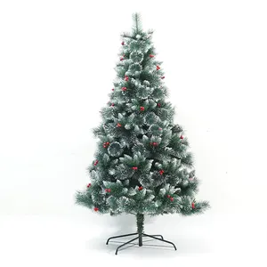 180cm PET PVC albero di natale artificiale Premium abete rosso incernierato albero di Natale con supporto in metallo