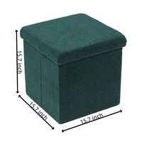 Bailey Vente flash Coffre de rangement cube, pouf de rangement, chaise ottoman avec boîte de rangement pliable verte, moderne