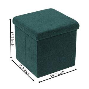 Bailey, Oferta, Baúl de Almacenamiento Cúbico, Puf, Otomana, Silla con Caja de Almacenamiento Plegable Verde, Moderno - Product Image 2