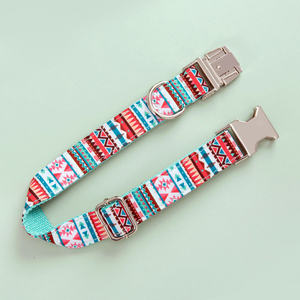 Fabricante Bumopet, <span class=keywords><strong>Collar</strong></span> de perro de nailon duradero con hebilla de Metal, collares de entrenamiento para mascotas con estampado de lujo de estilo bohemio colorido - Product Image 4