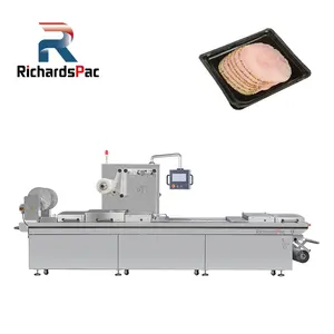 Automatic Vacuum Thermoforming Packaging Machine For Meat Sausage Sandwich Cheese Bacon Salted Eggs Easy Tear Open Machinery