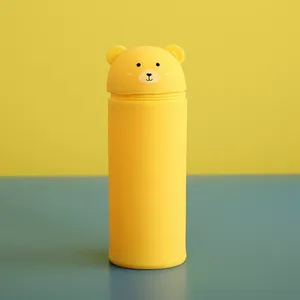 Trousse à crayons ronde 3D en silicone pour enfants, motif dessin animé, avec fonction anti-stress à bulles, format portefeuille et étui en plastique - Product Image 4