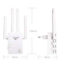 Répéteur WiFi QLOCOM avec logo personnalisé, configuration rapide WPS, répéteur WiFi sans fil, extension de portée WiFi, routeur 1200 Mbps pour PC et téléphone