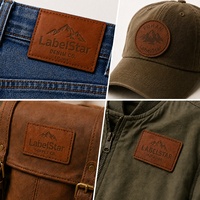 Étiquettes de vêtements personnalisées avec logo en relief, en cuir PU découpé au laser, lavables, pour vêtements et sacs