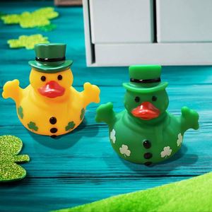 Irish St. Patrick's Day Style Children <b>Bath</b> Toy Rubber Yellow Duck Customize Colour Shape Good Quality Eco Friendly Safe - Product Image 5
