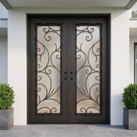 Fantastique porte d'entrée en fer forgé, design de porte avant en fer