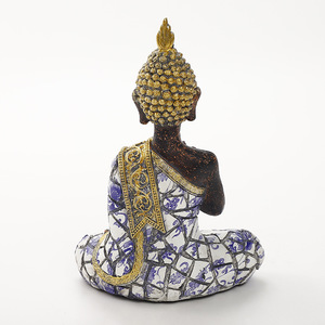 Statue de Bouddha Décoration d'intérieur Faite à la main Résine bleue Sculpture de Bouddha thaïlandaise Bouddhisme Hindou Fengshui Figurine Méditation <span class=keywords><strong>Zen</strong></span> - Product Image 3