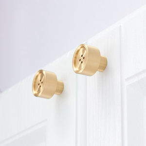 Weichuan Tiradores de Gabinete de Latón Macizo de un Solo Agujero, Manijas Redondas de Lujo Estilo Calabaza para Cajones, Tiradores de Muebles Estilo Nórdico - Product Image 1