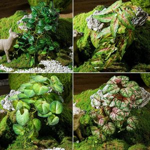 Makoto Mori Artificial Green Plants Vines 100cm 200cm Wall Mounted Decorations <b>Plastic</b> <b>Sheet</b> Silk Flower Set - Product Image 1