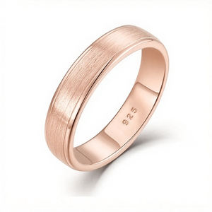 925スターリングシルバーリング男性用金メッキ14k18kローズゴールド5/6/7/8mmカスタム卸売さまざまなサイズのカップルリング - Product Image 2