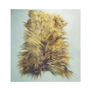 Long Hair Goats Sheepskin Plate Mongolian Lamb Skins Natural Wool Length