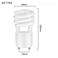 Lampu LED Hemat Energi Bb Half Spiral Screw GU24 Lampu Bass Holder USA AC120V Putih Hangat Lampu Fluoresen Kompak 13W 15W 18W