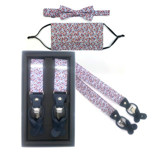 Fashion Wedding Party Elastic Y Back Multi Colors <strong>Black</strong> Button <strong>Bow</strong> <strong>Tie</strong> <strong>Suspenders</strong> <strong>Set</strong> for Men - Product Image 5